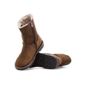 women color dark tea uppsala zip shearling